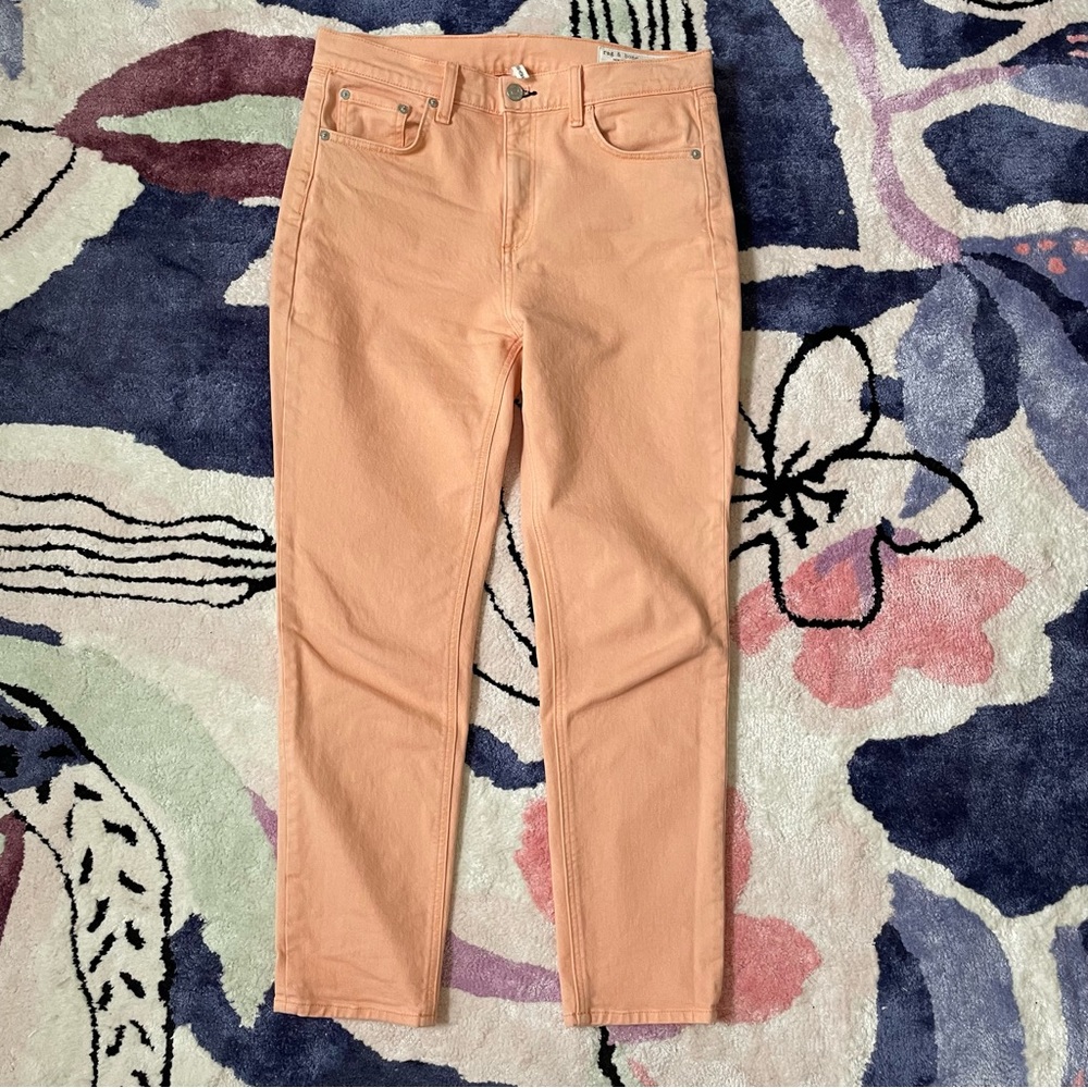 Rag & Bone Orange Jeans Prairie Sun High Rise Skinny Denim 28 18233 W1532O137PRS - Picture 2 of 6